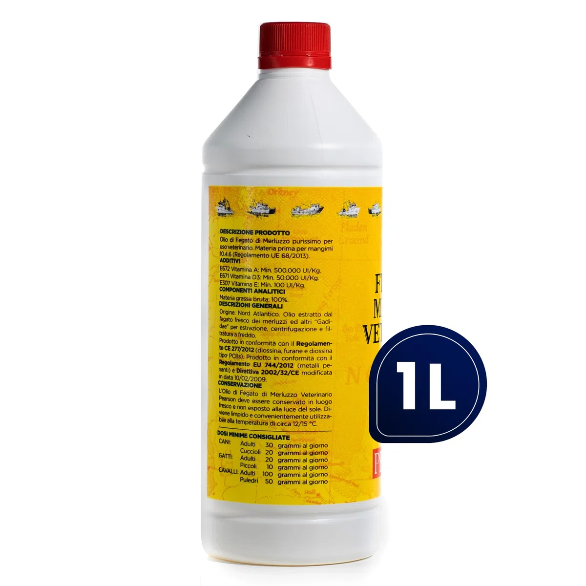 Pearson Purissimo Olio di Fegato Di Merluzzo Veterinario per Cani, Gatti, Cavalli e altri animali. Pelo lucido e Sano, Fonte di Vitamine e Omega3. (1000 ML)