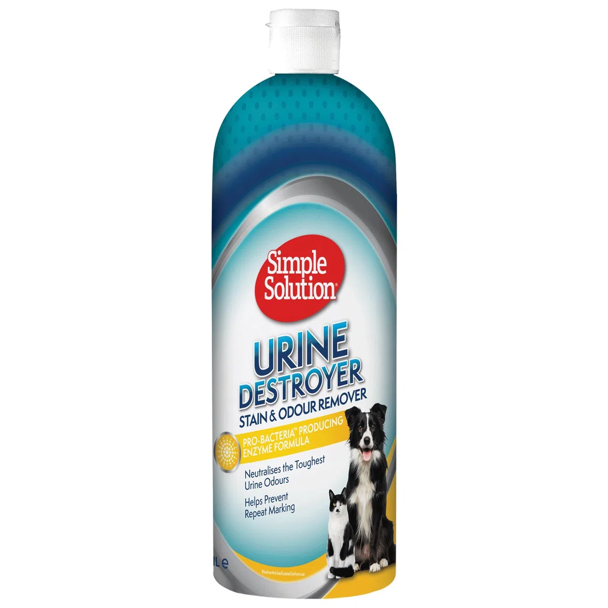 Simple Solution Urine Destroyer Detergente Enzimatico - Rimuove Le Macchie e Gli odori degli Animali Domestici con Potere pulente dei PRO-batteri - 1 litro