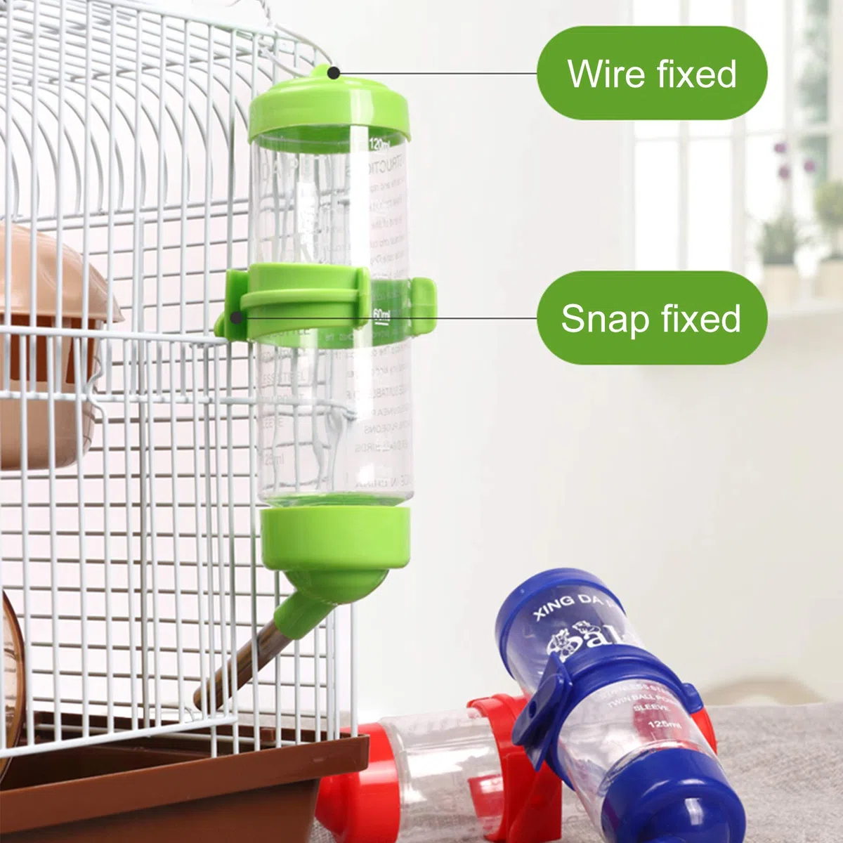 NO Heiqlay 1 Mangiatoia Porta Fieno per Conigli e 1 Borraccia, 2 in 1, in plastica, per Animali- Cavia, Coniglietti, porcellini d'India