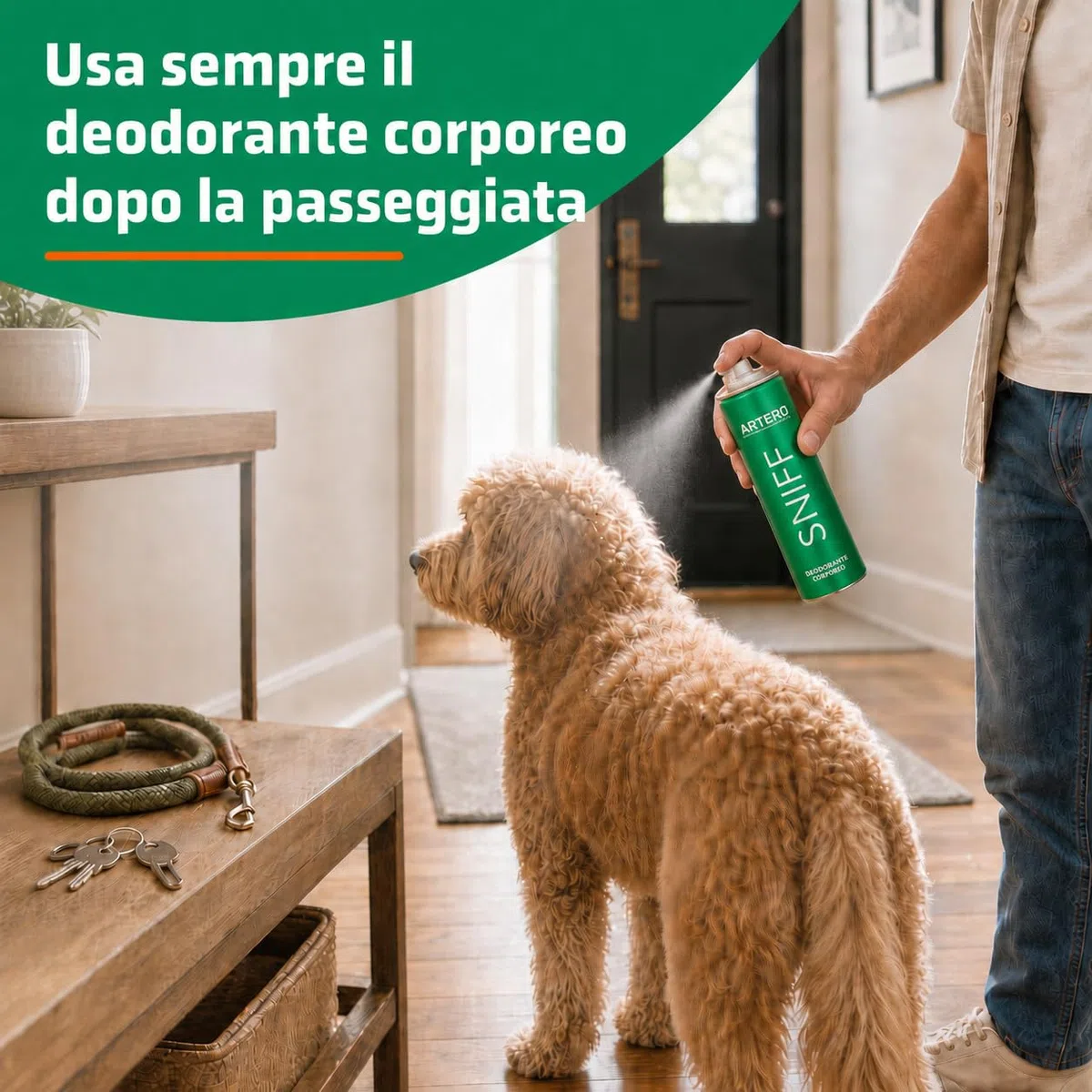 ARTERO Sniff Deodorante per Cani 300ml - Elimina i Cattivi Odori Istantaneamente, Spray Corpo a Lunga Durata, Adatto a Cuccioli e Adulti, Vegano Senza Parabeni