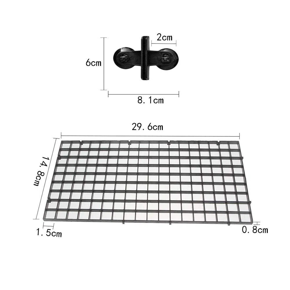 4 Pezzi Fishtank Divisori,Vassoio Acquario Cassa,Acquario con Griglia di Isolamento,con 4 Clip,per Acquari isolare Board Grid Vassoio Egg Crate Filtro Inferiore (Nero)