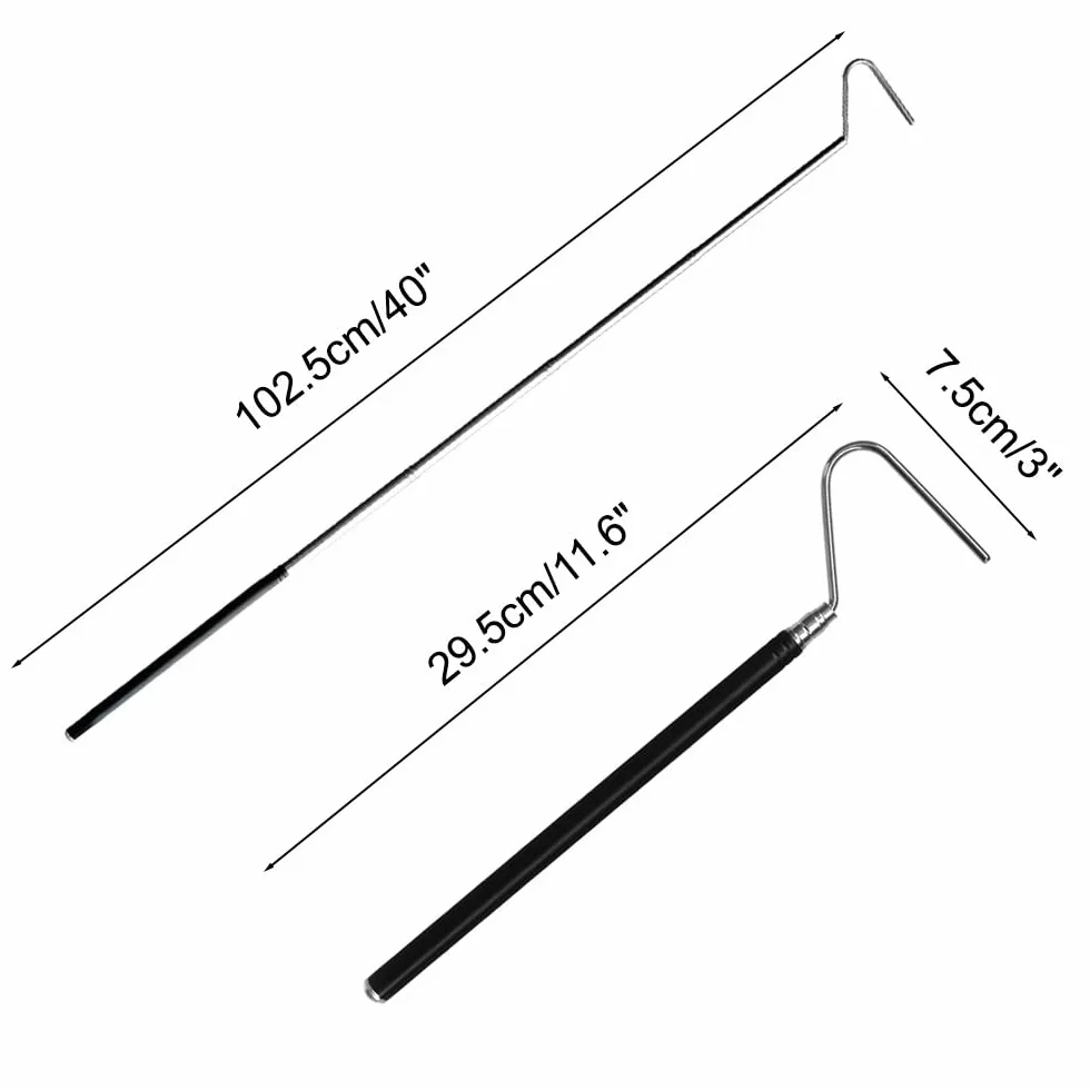 DONGKER Gancio Serpente,102cm/40 Ganci Serpenti Estensibile in Acciaio Inox per Catturare Rettili Controllo in Movimento