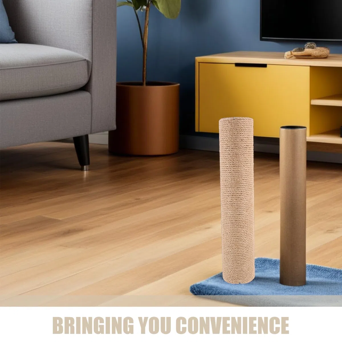 Hohopeti Palo Tiragraffi per Gatti Ricambio 2 Pezzi in Sisal e ABS Design Salvaspazio per Uso Indoor Promuove Artigli Sani Accessori per Tiragraffi per Gatti