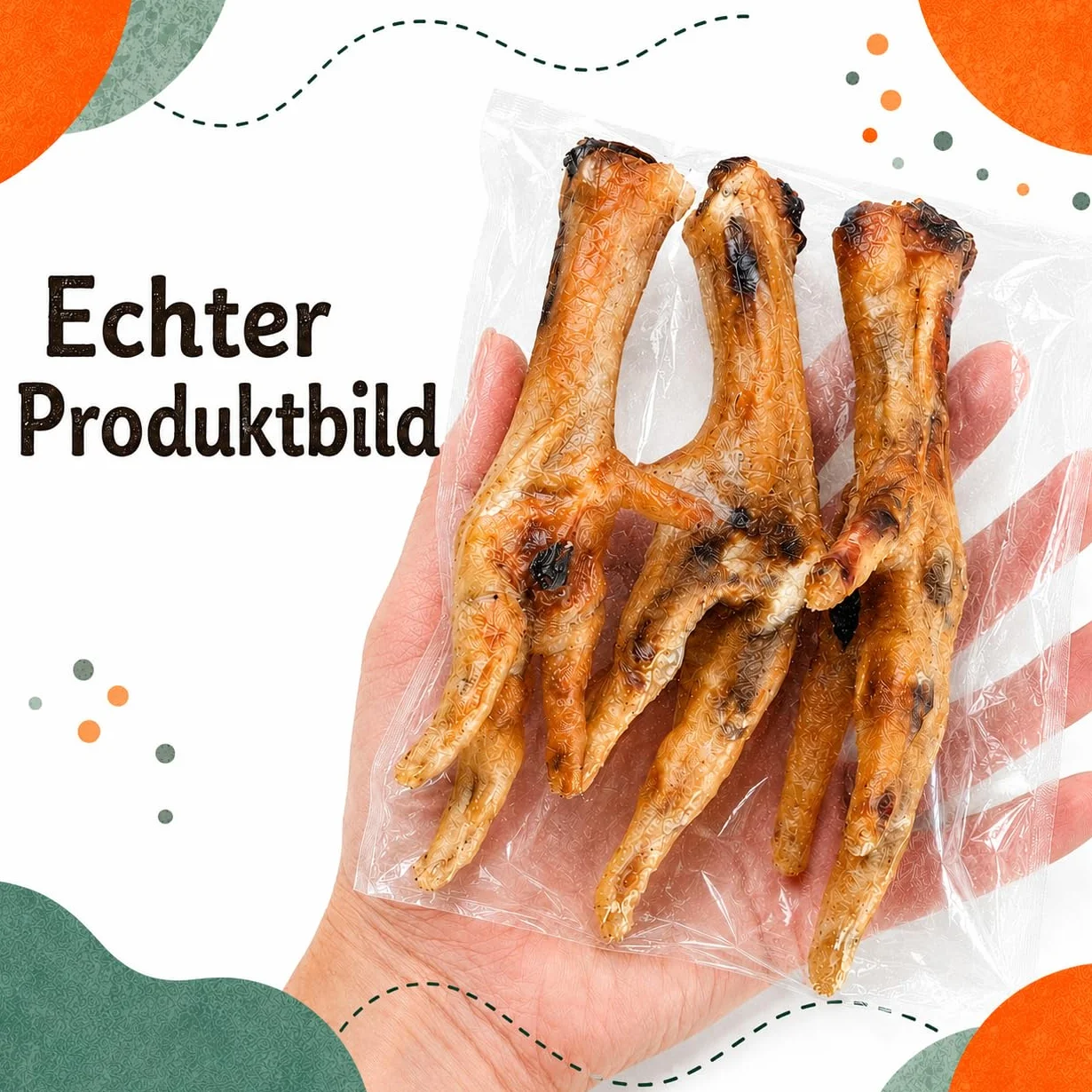 Piedini di pollo per cani, 1 kg, articolo da masticare, piedi di pollo essiccati naturali