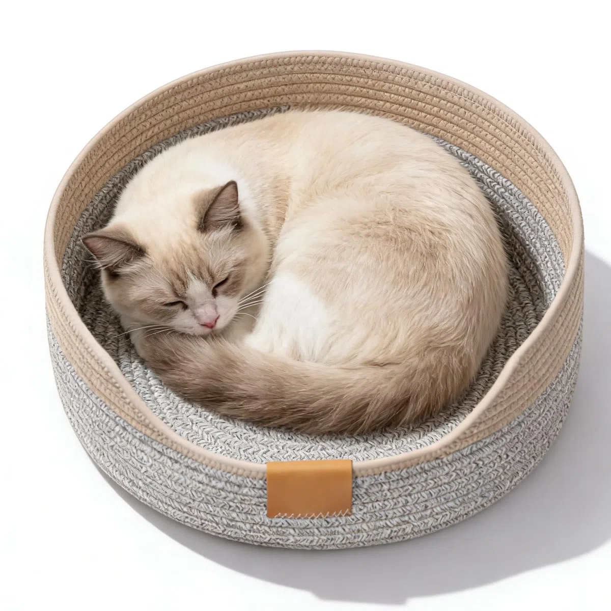 GOMETY Cuccia per gatti lavabile, 50 x 15 cm, cestino per dormire in corda di cotone, rotondo, letto per animali domestici, letto per gatti, cuccia per gatti, cuccia per gatti, cuccia per cani, cuccia