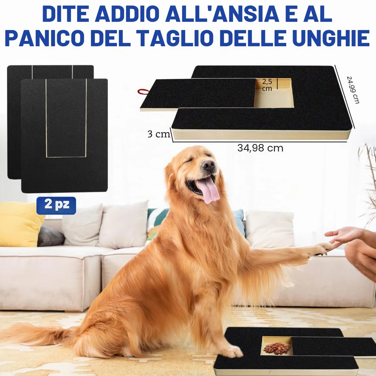 Tavola per Graffiare per Cani con Scatola per Snack, Grattugia per Unghie per Cani con 2 Fogli di Carta Vetrata di Ricambio, Alternativa per Graffiare per Cani Tagliaunghie per Unghie per