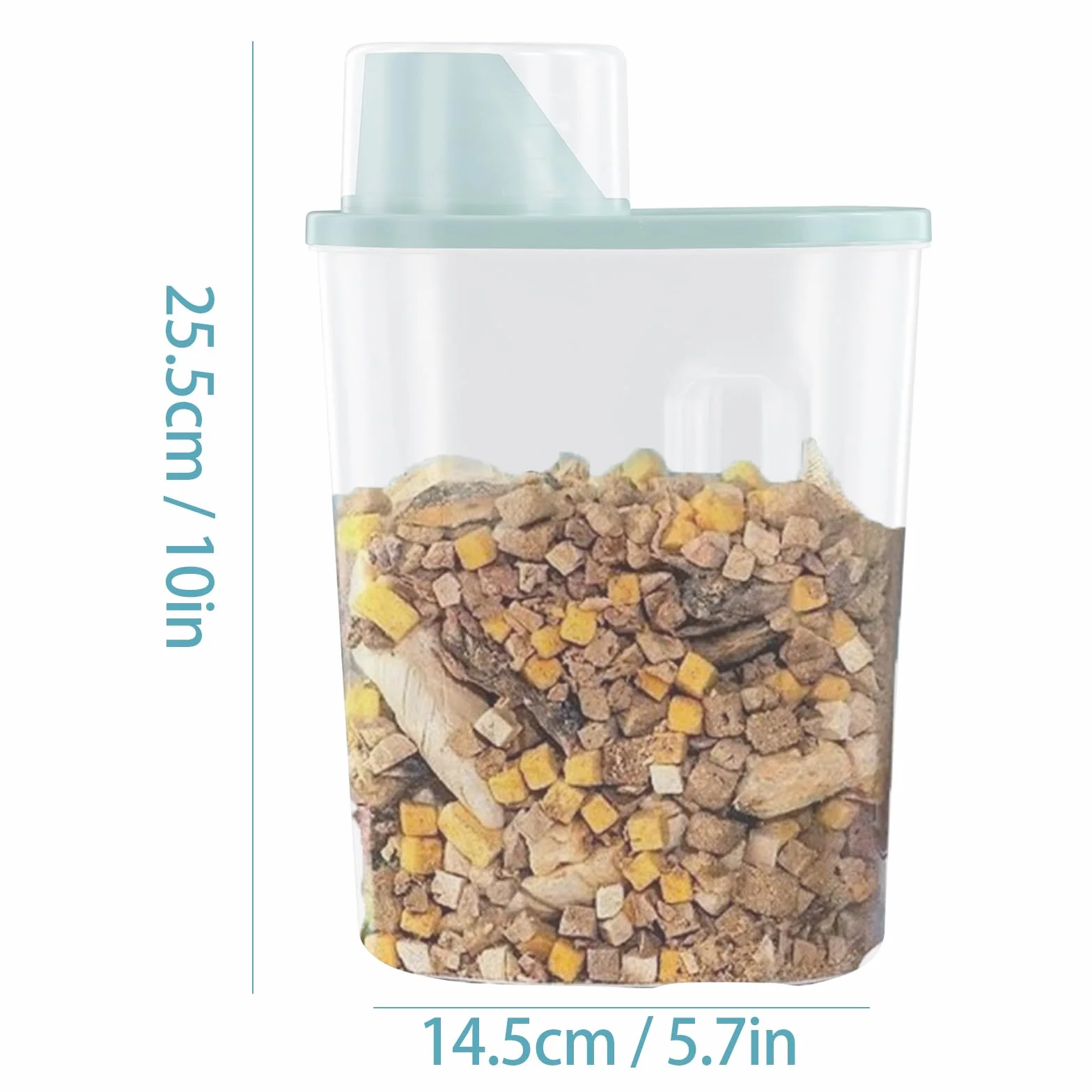 Dokeno 2Pcs Contenitore Crocchette Cane, Porta Crocchette Gatto, Contenitore Ermetico per Alimenti con Misurino, Contenitori per Mangimi, Contenitori Alimentari per Cani Gatti Cibo (26*15*8cm, 2,5L)