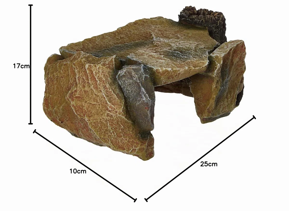Trixie 8847 - Plateau roccioso con tronco d'albero, decorazione per acquario, 25 cm