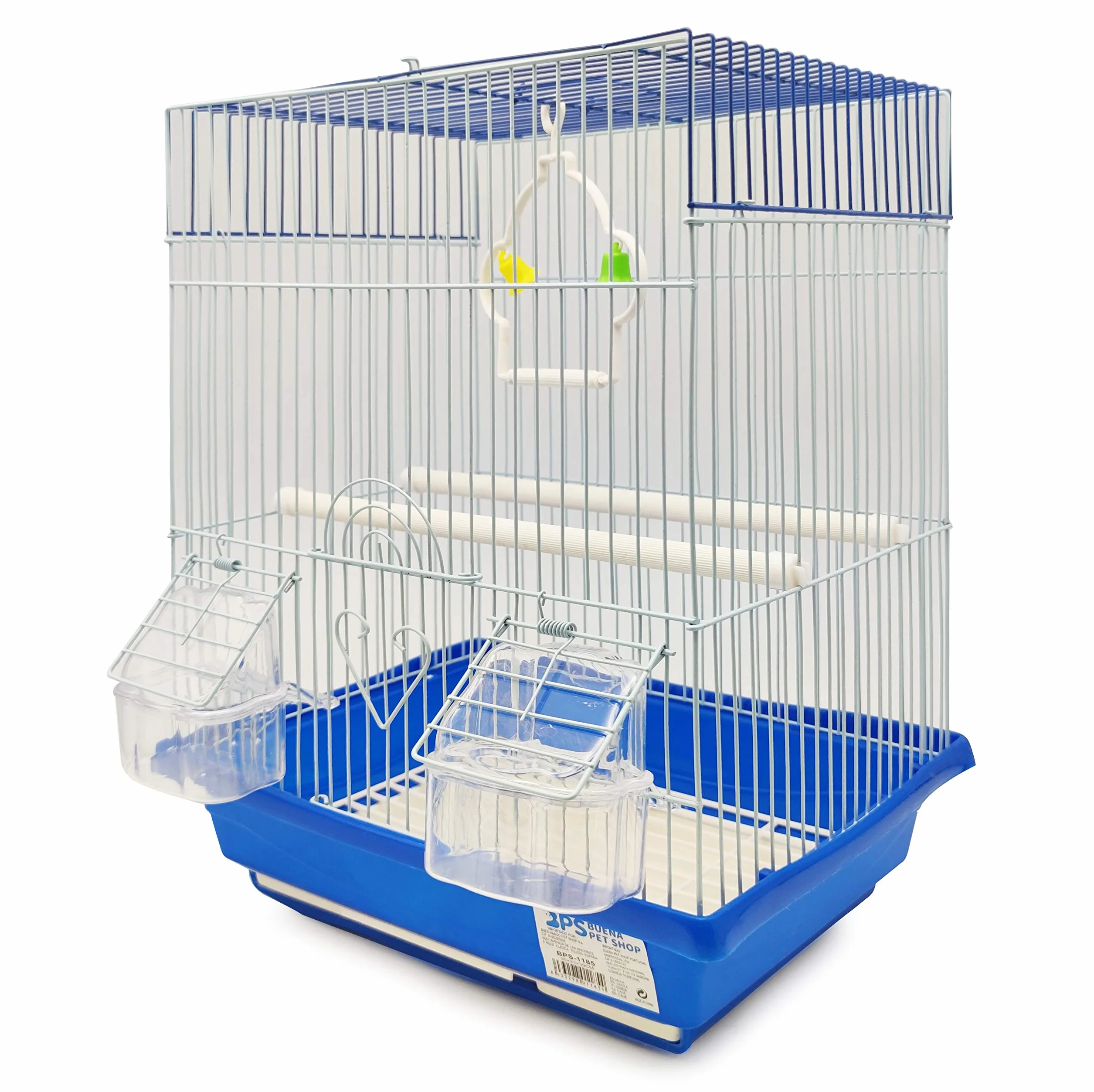 BPS® - Gabbia per uccelli, per pappagallini, canarini, con mangiatoia, abbeveratoio, saltarello, perches per riposo, colore casuale, dimensioni: 30 x 23 x 39 cm, rif: BPS-1185