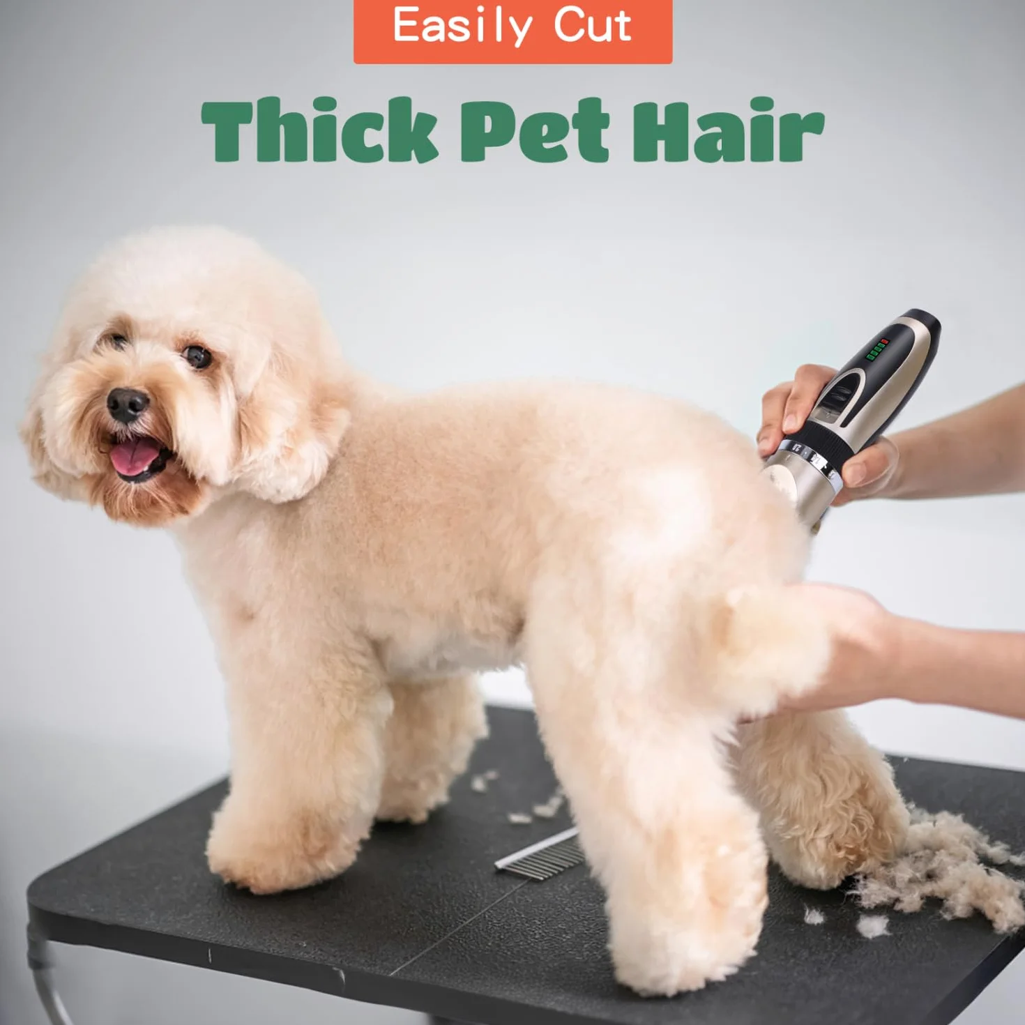 Nobleza - Tosatrice per Cani Kit Tosatrice per Cani Professionale Ricaricabile Grooming Clipper per Peli Spessi, Lunghi e Ricci, 2 Velocità Regolabili, Forbici e Pettine