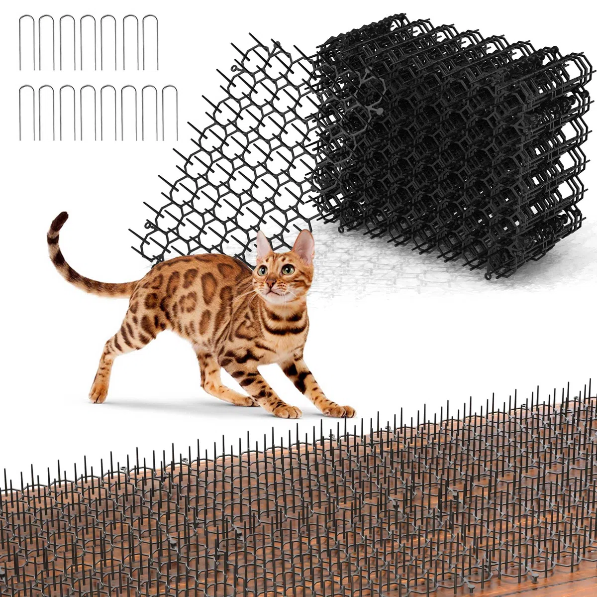 Tappetino Repellente per, 15 Pezzi Repellente, 15x20cm Dissuasori per, Plastica Tappetino Anti Gatto, Anti Gatto Giardino