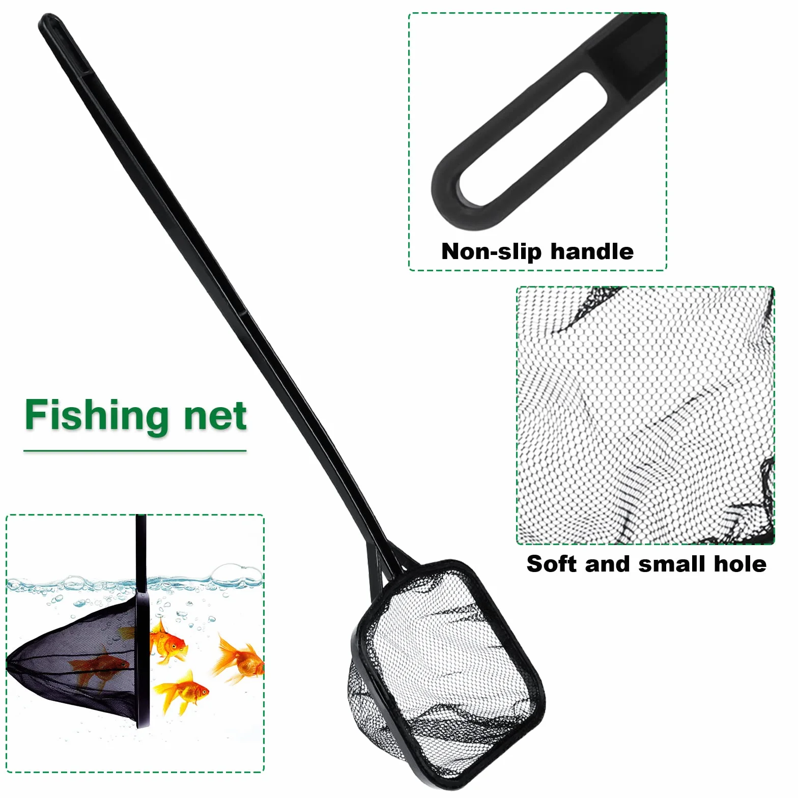 Coolty Kit di strumenti per aquascaping piante acquatiche 7 in 1, pinzetta a forbice in acciaio inox, spatola strumenti per la pulizia dell'acquario, rete da pesca e raschietto per alghe per acquari