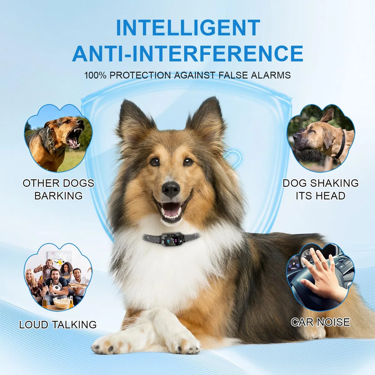 Collare Antiabbaio per Cani - Collare Addestramento Cani, Collare Anti Abbaio Cani, 7 livelli di intensità regolabili, impermeabile IP67, per cani di piccola taglia