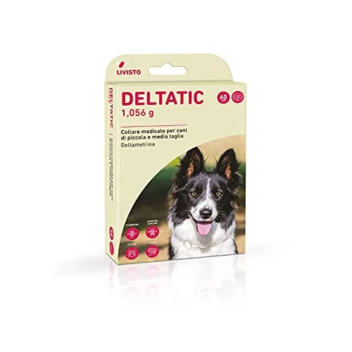 Deltatic Medio Collare antiparassitario per cani di taglia media, Formato 60 cm (2 collari in ogni confezione)