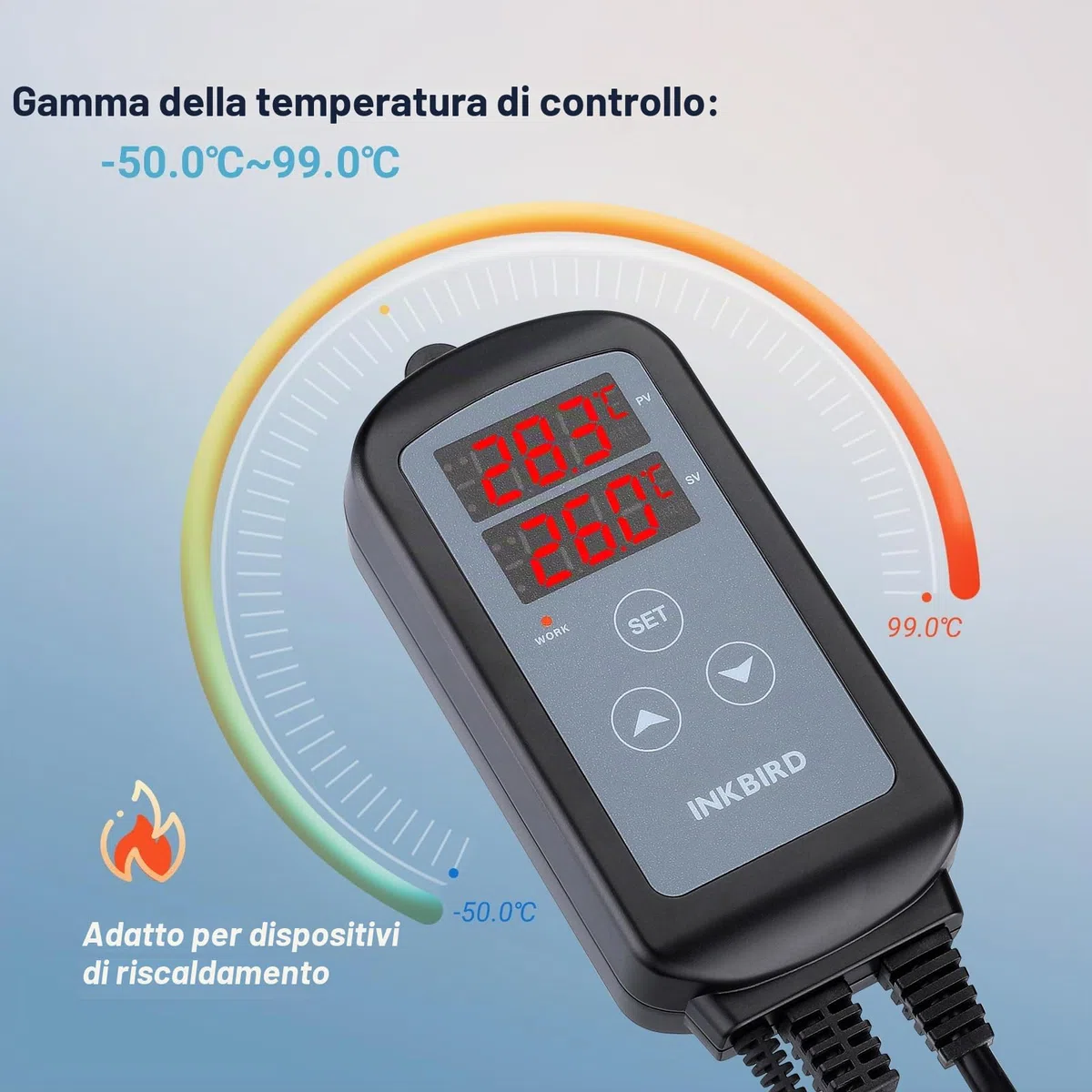 Inkbird ITC-2T Termostato Controllo Digitale,Termoregolatore Doppia Prese di Riscaldamento,Timer Ciclo Giorno-Notte,Funzione di Allarme,Regolatore di Temperatura per Terrarium,Serre,Rettili