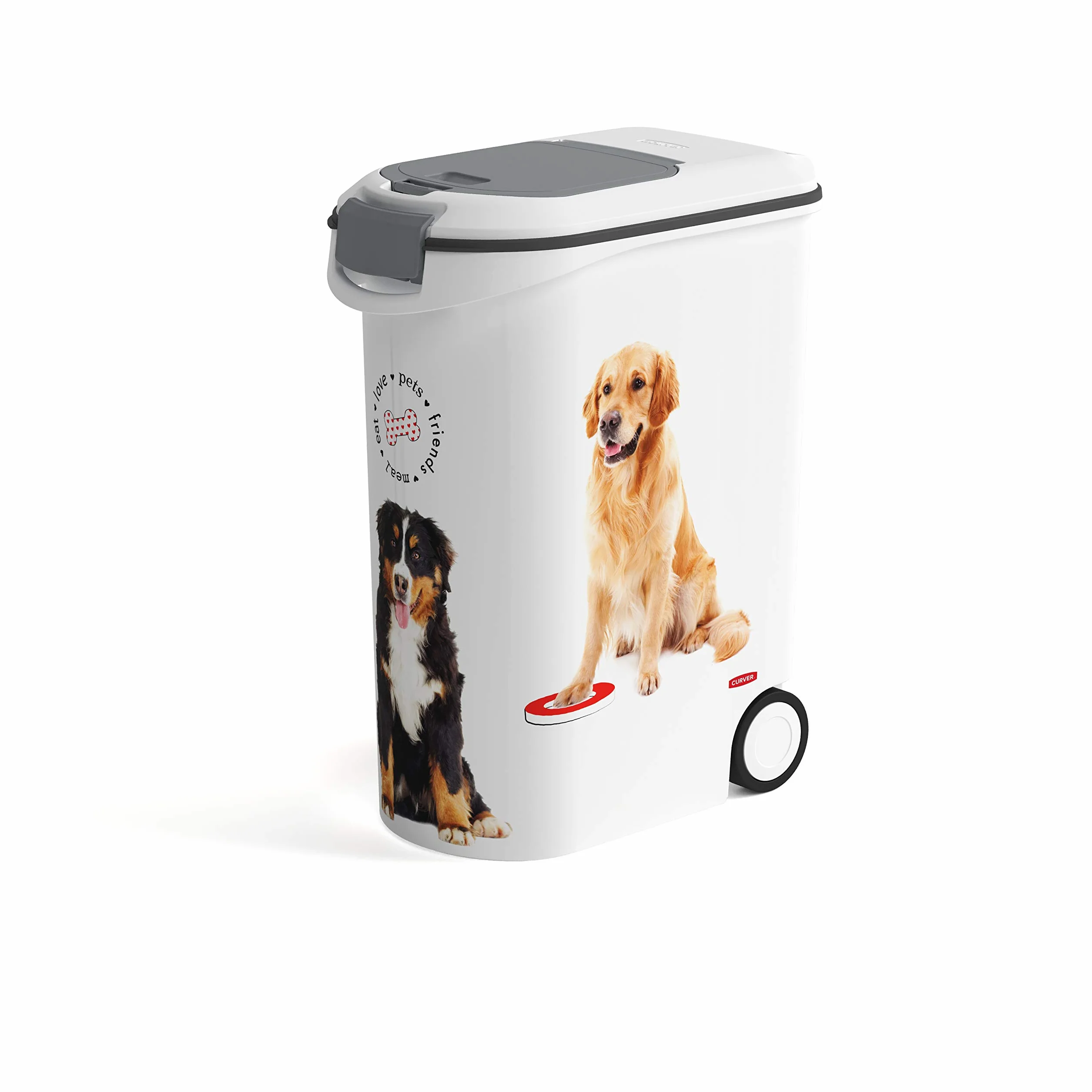 Curver Contenitore per Alimenti da 20Kg Con 2 Ruote, 54 L, Bianco, 28 x 50 x 61 cm