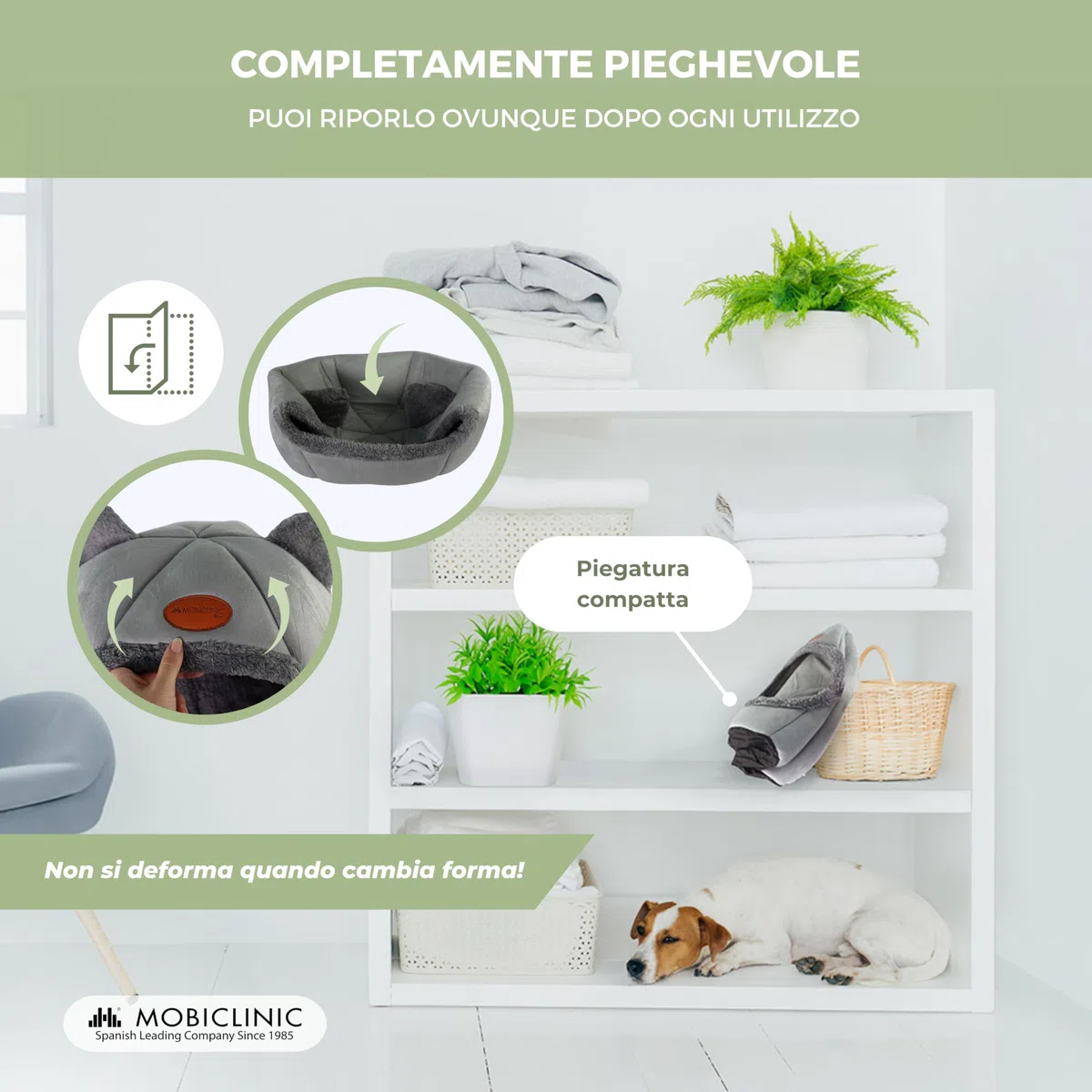 Mobiclinic® pets, Letto per gatti, Cova nido, Hellocatty, Morbido, Lavabile in lavatrice, Facile da piegare e riporre, Antiscivolo, Cuscino confortevole rimovibile, Spugna 25d, Design moderno