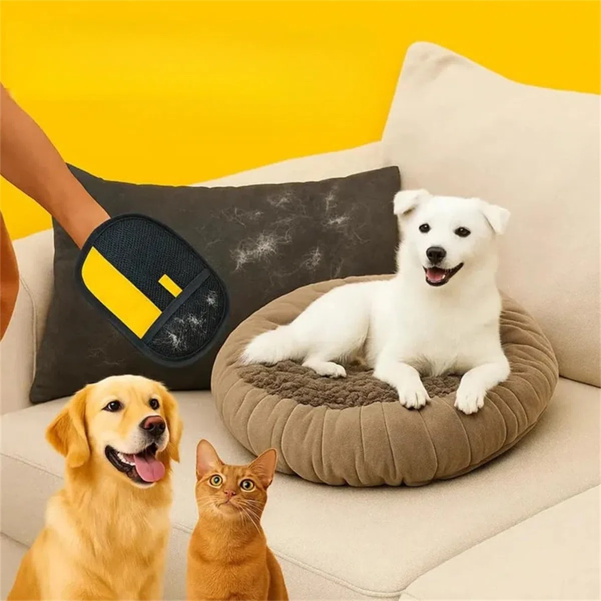 Emporio Animale Pack Antipeli Completo Guanti rimuovi peli animali 2 pezzi per pulizia divano tappeti e tessuti domestici guanto cattura peli riutilizzabile