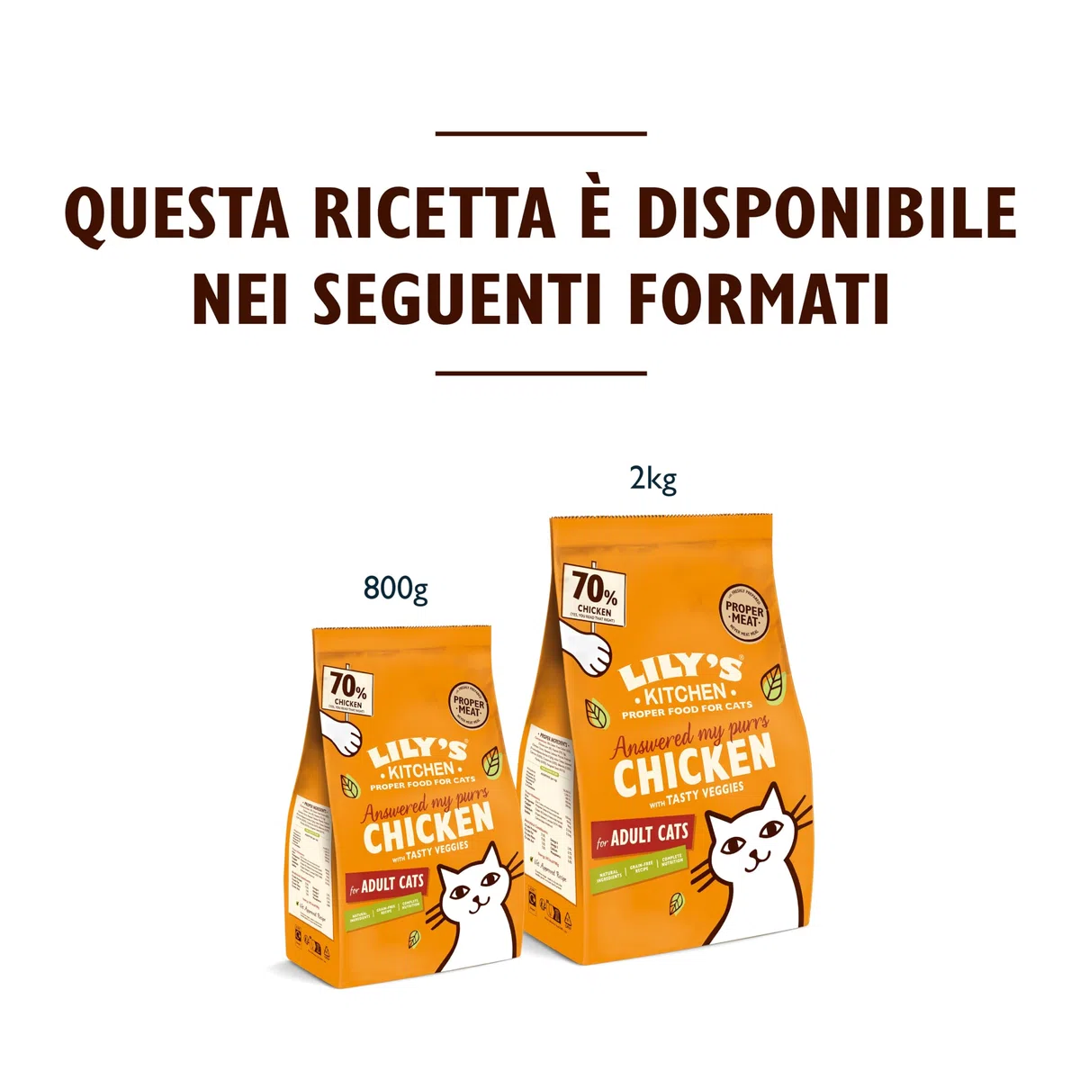 Lily's Kitchen Con ingredienti naturali Cibo secco per gatti adulti Sacco Ricetta senza cereali al pollo con verdure 2kg