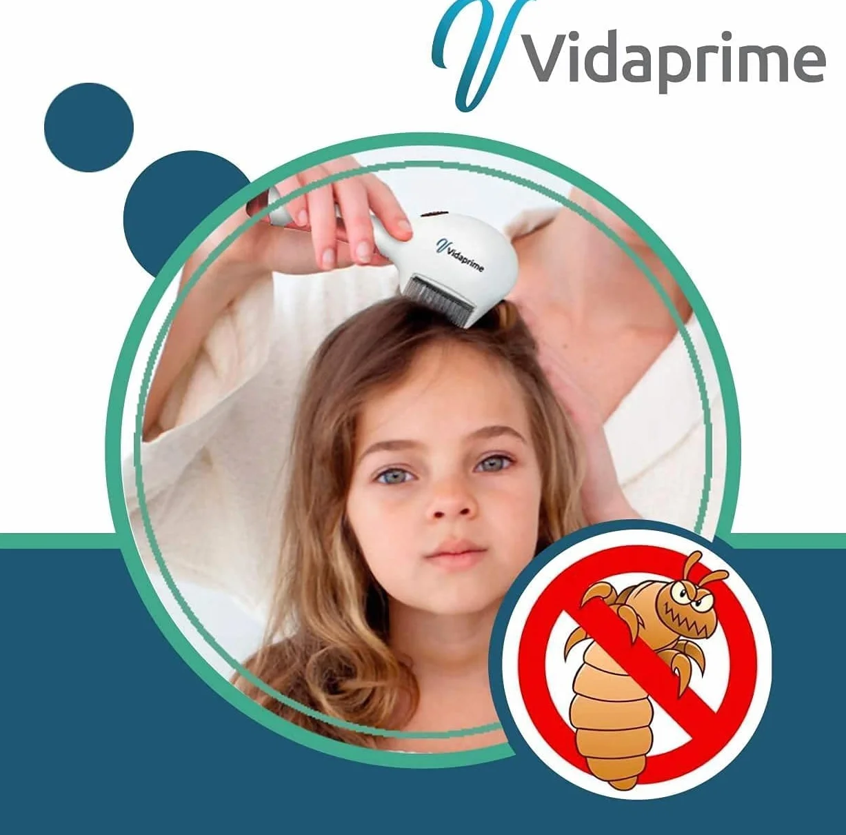 Vidaprime - Pettine elettrico antipidocchi e lendini, efficace, cura ottimale dei capelli, professionale