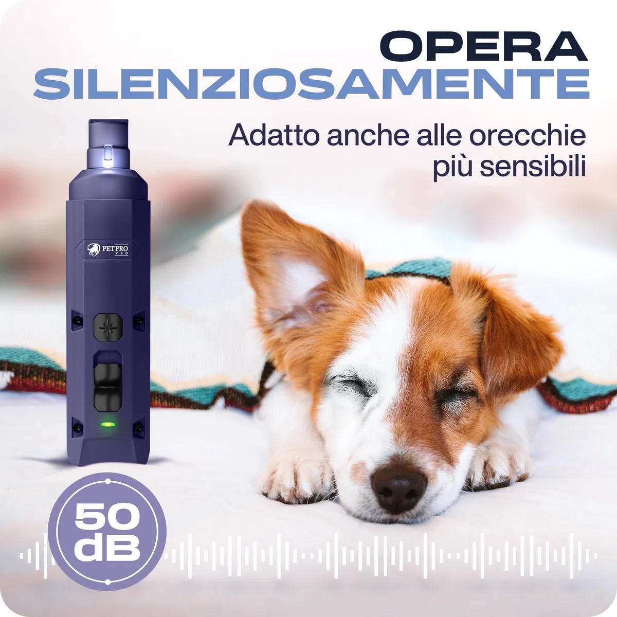 PETPROVED Lima Unghie Cani Elettrico Fresa Unghie Cani Tagliaunghie Lima Unghie Cane Silenziose Taglia Unghie Cani Taglia Grande Media Piccola con 2 Luci LED Taglia Unghie Cani Gatti