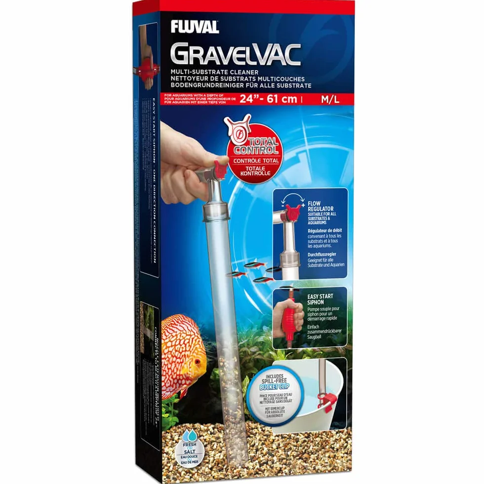 Fluval 11081 Gravelvac Aspiratore per Melma Grande, Profondità: 60 Cm