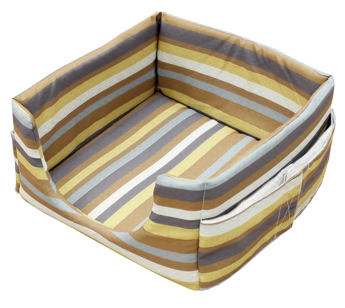 Cuccia sotto Sedia per Gatti Amaca per Gatti in Tessuto Idrorepellente con Cuscino Rimovibile 30x15x30 cm (Fantasia Righe Gialle)