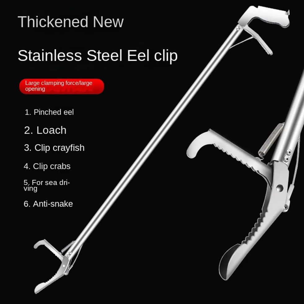Pinza a serpente extra lunga 150 cm, pinza a serpente pieghevole per rettili, in acciaio inox, gancio a serpente e rettile da 1,5 m
