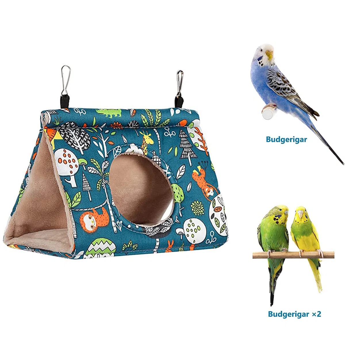 Bird Pappagallo Nido, Amaca per Uccelli Nido per Pappagalli, Nido per Pappagalli Invernale Calda, Pappagallo D'Inverno Caldo Amaca per Pappagalli, Parrocchetti Ondulati Lovebird(M, Blu)