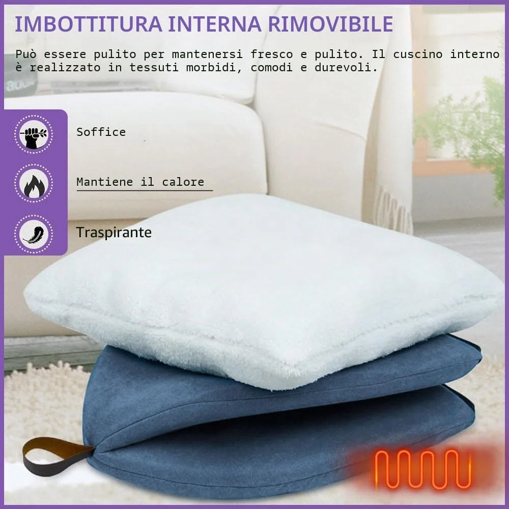 Voarge Letti per gatti, grotta morbida, in pile caldi, con cuscino interno rimovibile e lavabile, blu, Small