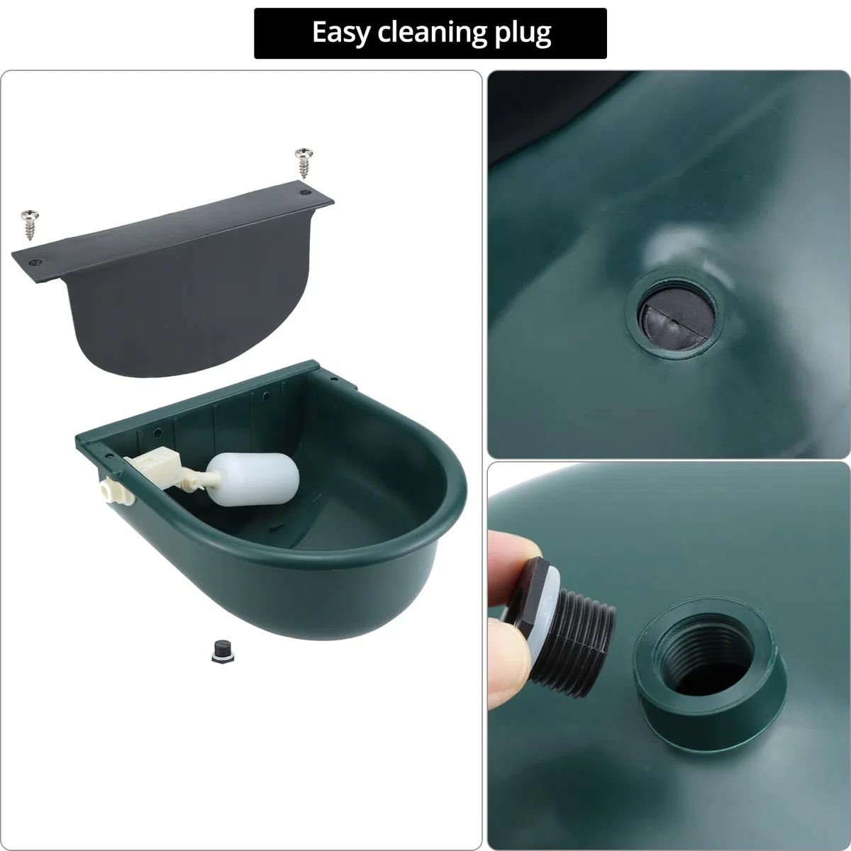 QWORK® 1 pezzo abbeveratoio in plastica, abbeveratoio automatico, ideale per bovini, cavalli, suini
