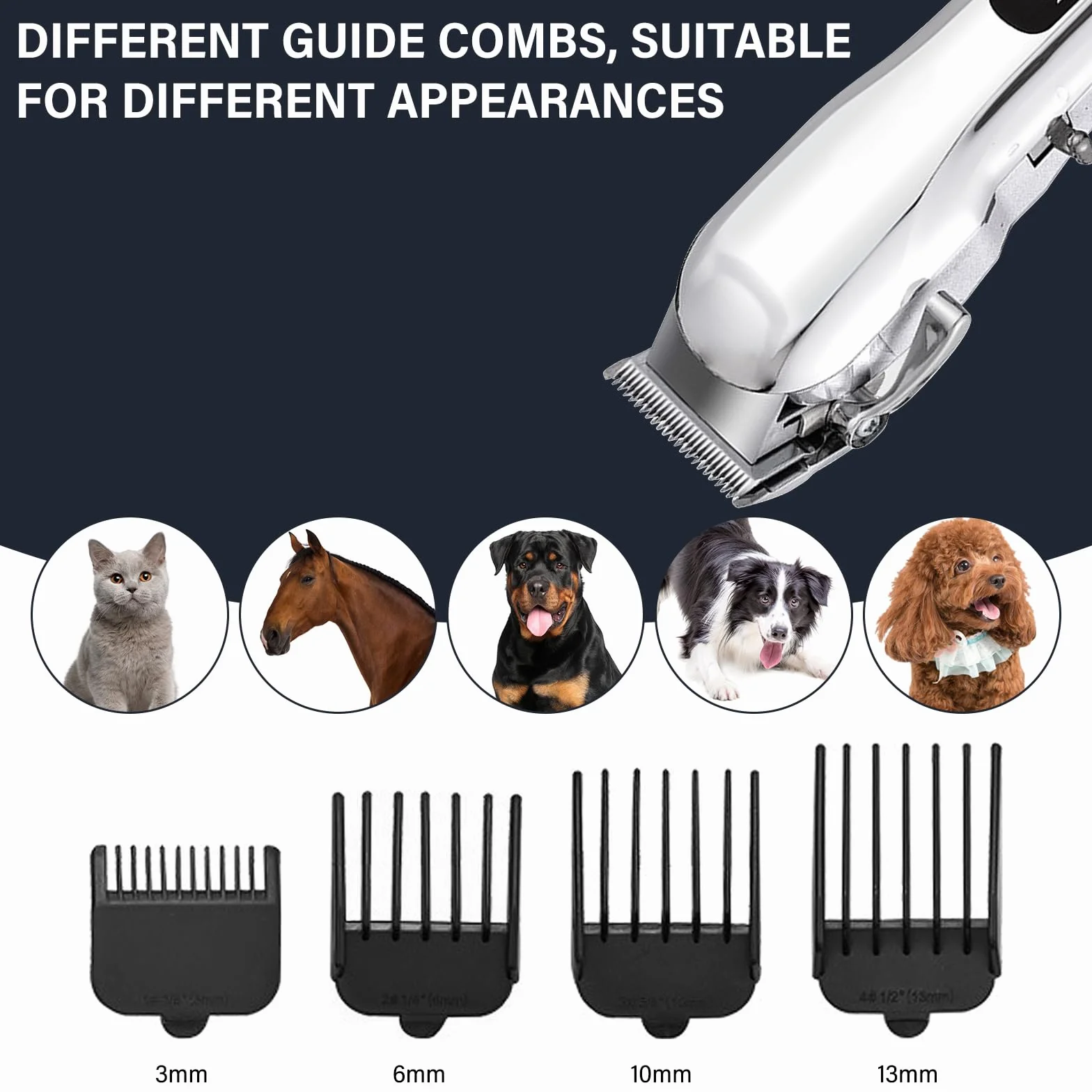 Trimmer per cavalli senza fili, trimmer per cavalli, potente e silenzioso, ricaricabile per criniera spessa e setole intrecciate, trimmer per cavalli