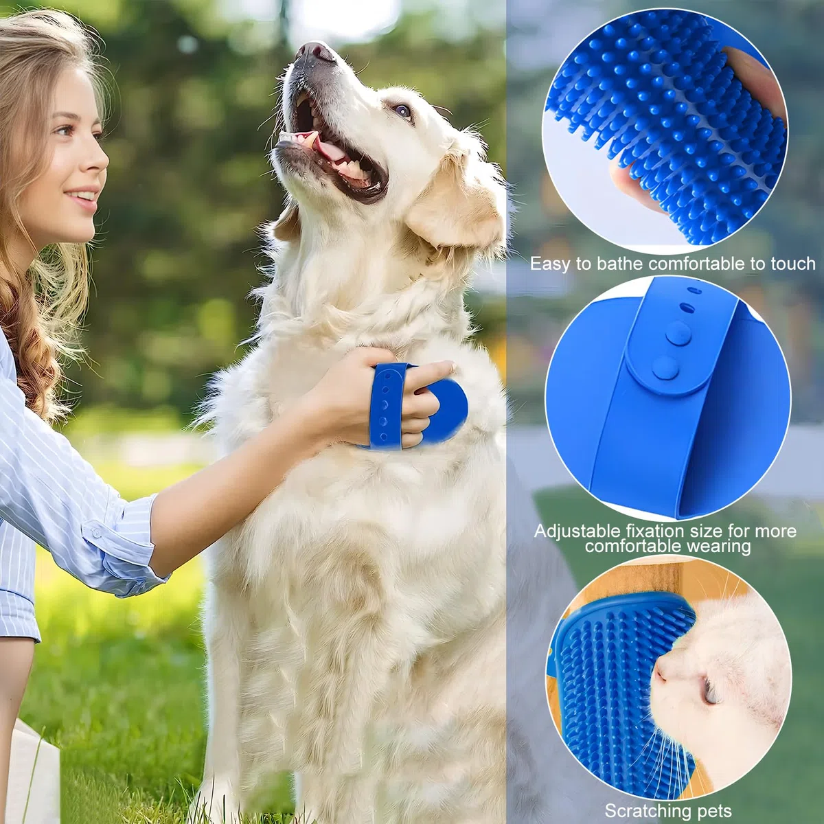 Set di 8 pezzi per la cura dei piccoli animale con trimmer, tagliaunghie, lima, massaggio, guanto da bagno, pettine per pulci per gatti e cuccioli