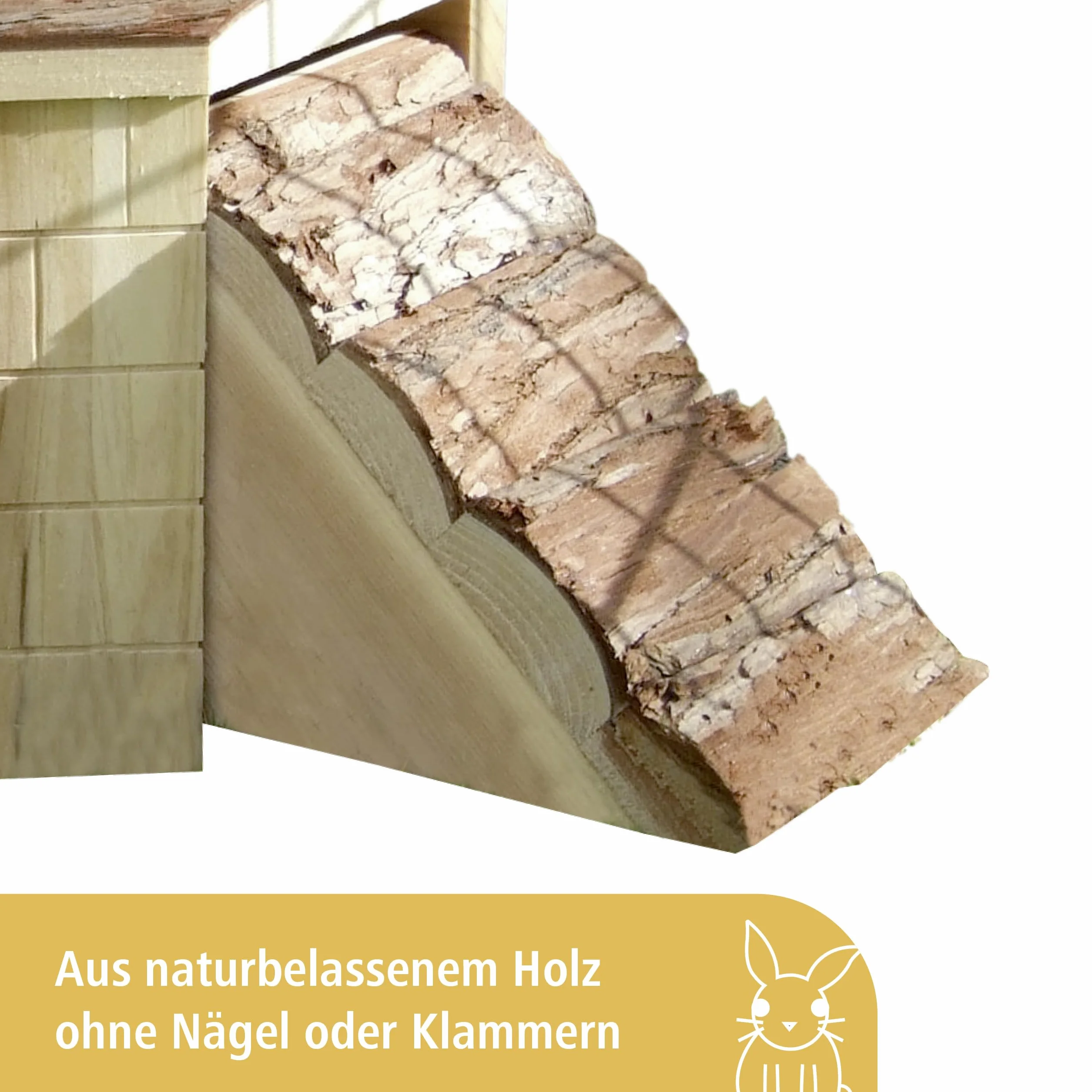 KERBL Maison Nature avec rampe pour rongeurs - 37x37x16cm