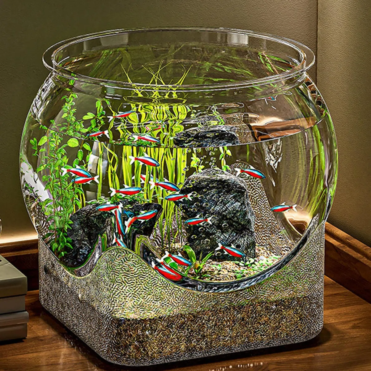 Acquario Rotondo - Acquario, Acquario A Forma Di Ciotola |. Acquario Per Betta Acquario Per Acquario Per Betta Vaso Decorativo Per Pesci Per Acquario