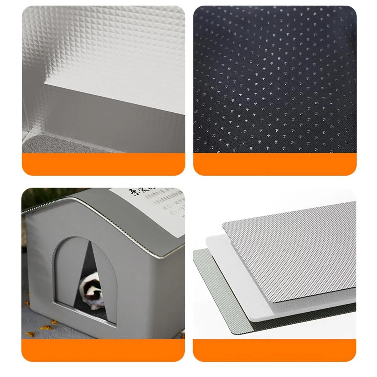 Cuccia Gatto Esterno Sollevata 7 cm con Tetto Inclinato, Casetta Isolata Resistente alla Pioggia con Tappetino, Rifugio Anti-Umidità per Gatti Randagi (40 * 33 * 33cm)