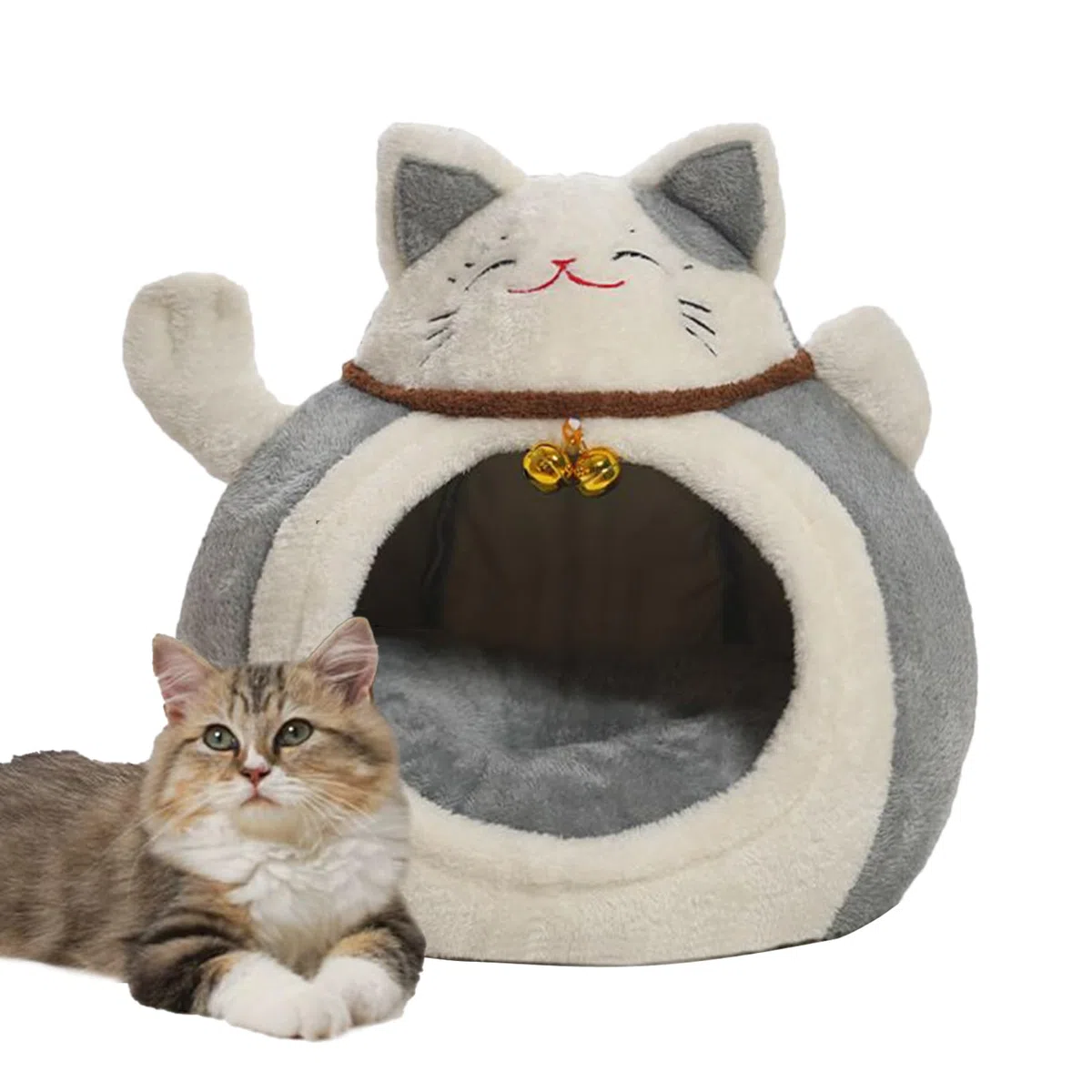 Cuccia per Gatti Invernale per Ambienti Interni, Cuccia Semi-Chiusa Per Cuccioli, a Forma di Cupola per Gatti, Per Inverno Casa Appartamento Sonno Notturno Pisolini Diurni Periodo di Recupero