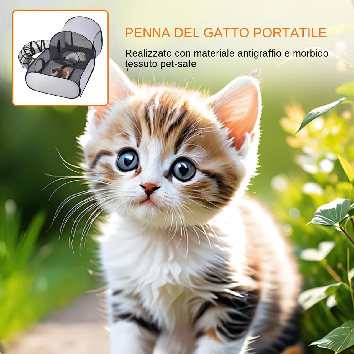 Recinto Per Gatti | Area Giochi Chiusa per Esterni con Struttura Pieghevole - Casa Pieghevole Con Giocattoli Interattivi, Spazio Esercizio Per Cuccioli, Animali Piccoli Viaggi E Esterni