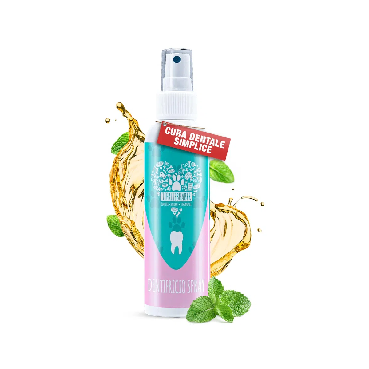 TIERLIEBHABER – Dentifricio Spray per Cani 150ml – Dentifricio contro Alitosi, Placca e Tartaro Cane sviluppato da Veterinari – Dentifricio per Cani 100% Naturale – Pulizia Delicata dei Denti del Cane