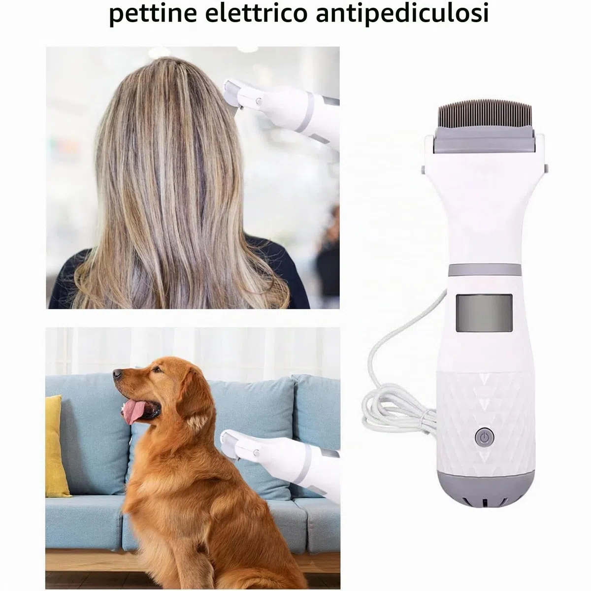 Pettine Elettrico Per La Rimozione Dei Pidocchi, Aspirapolvere Per La Rimozione Dei Pidocchi Con Tre Filtri, Strumento Professionale Per La Rimozione Dei Pidocchi Per Animali Domestici