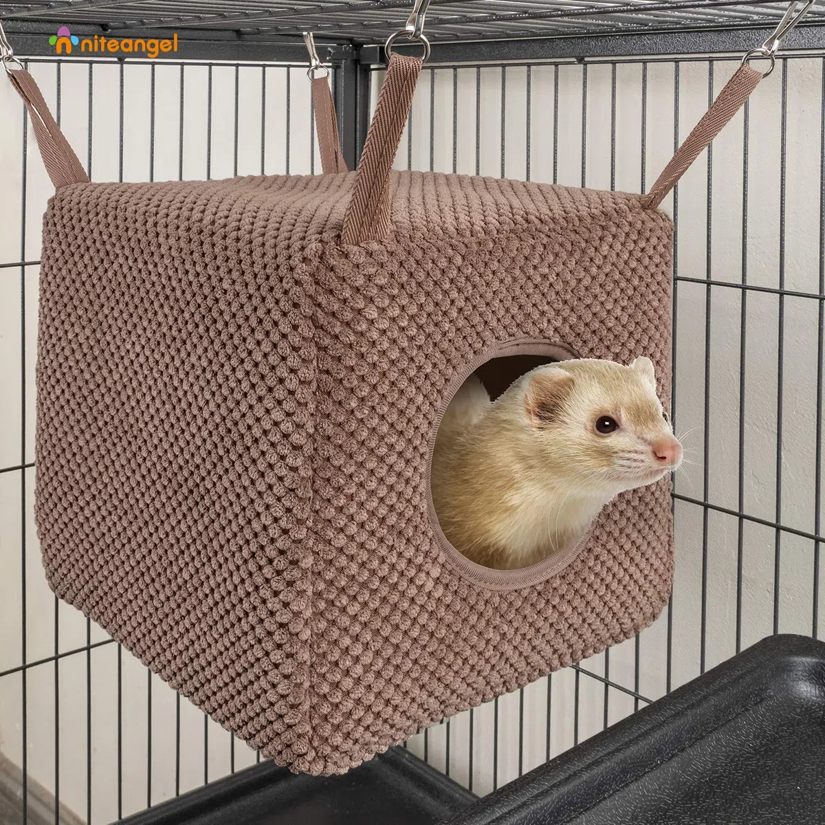 Niteangel - Amaca a forma di furetti per ratti, chinchilla, zucchero o altri piccoli animali, Cioccolato