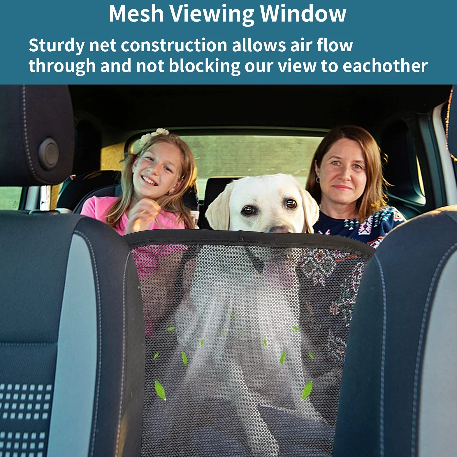 Petsfit Barriera per cani, barriera posteriore per animali domestici con rete, rete divisoria per cani con corda di regolazione e gancio, adatta per SUV, pick-up auto