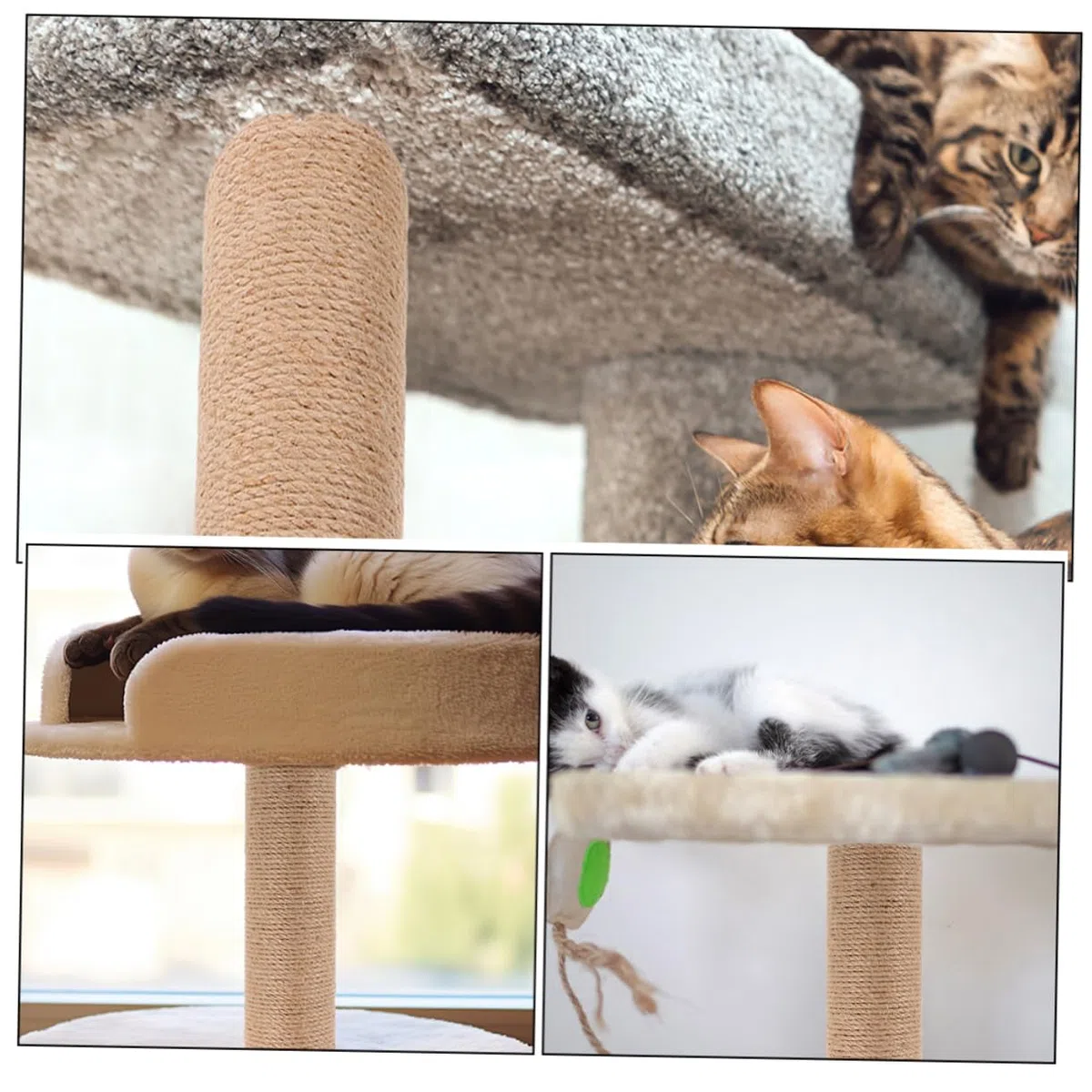 Abaodam Tiragraffi Ricambio Colonne in Sisal e ABS per Gatti 2 Unitá, Resistente e Salvaspazio, Come Sostituzione per Graffi Indoor Proteggendo Mobili