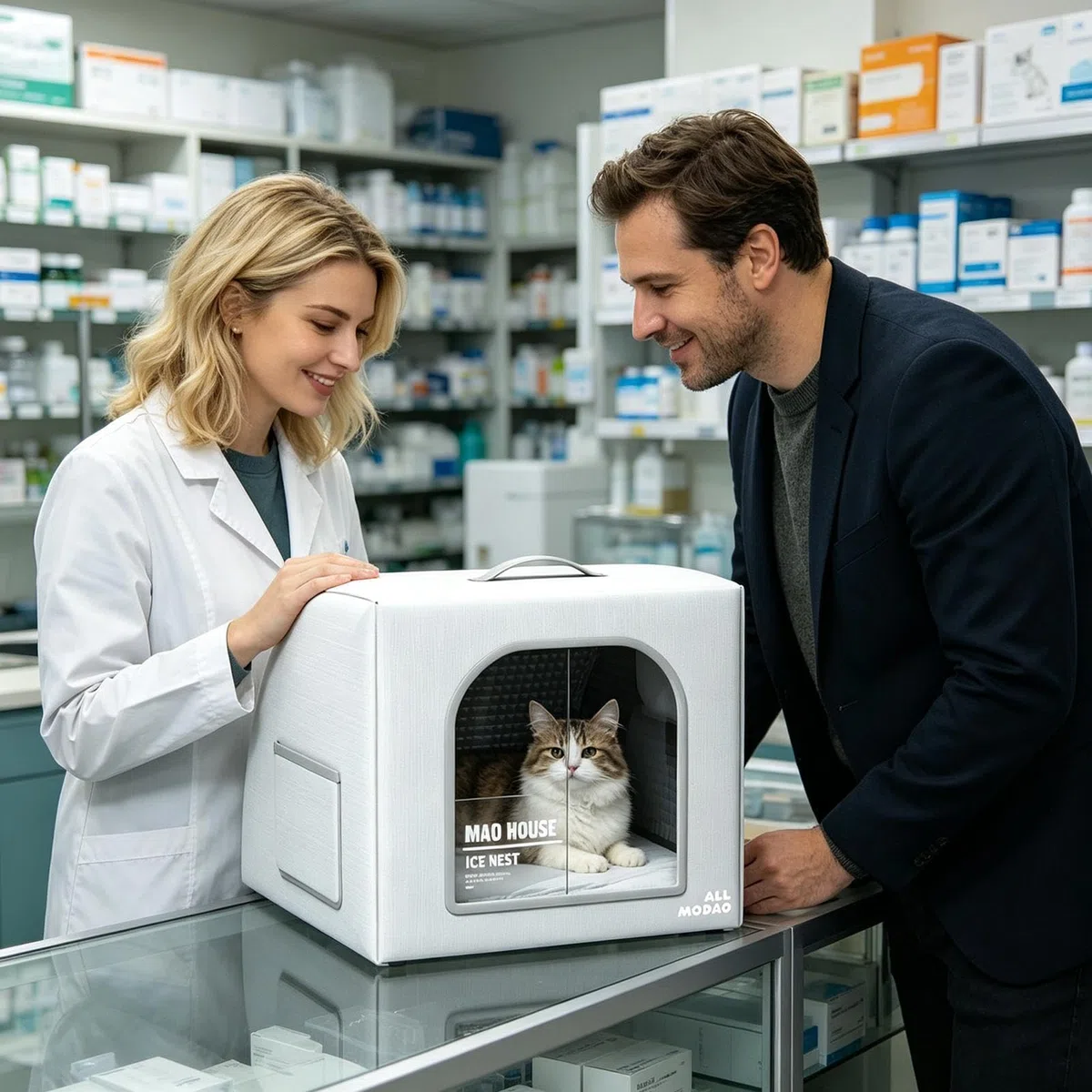 Casetta Rinfrescante Per Gatti - 20,07x15,74x13,77 Pollici Pieghevole Isolato E Resistente Alle Intemperie | Cuccia Per Cani Di Piccola Taglia Con 8 Impacchi Di Ghiaccio Riutilizzabili, Per Gat