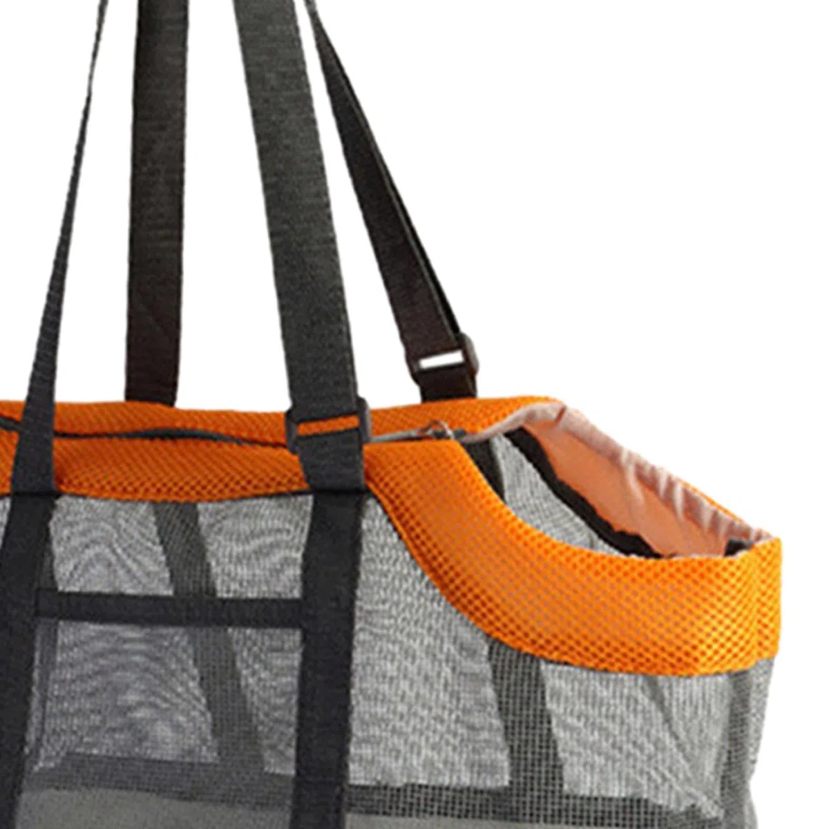 Gralara Borsa per Trasportini per Animali Borsa per Cani Borsa per Cani Gabbia Design a Rete con Tappetino Rimovibile Borsa da Viaggio per Gatti O Cani di Peso Inferiore a 6 kg, Grigio Arancio