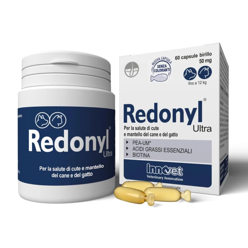 Redonyl Ultra 50 mg per cani e gatti – 60 capsule – Alimento complementare avanzato per il supporto di cute e mantello – Supporta la pelle sensibile e favorisce un mantello sano (50 mg capsule)