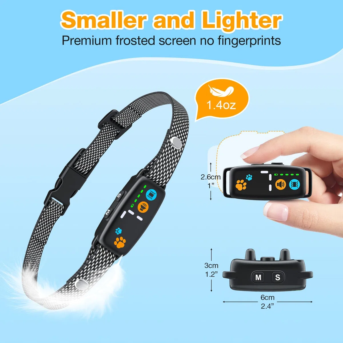 Collari Anti Abbaio per Cani, Collare Anti Abbaio Senza Scossa con Beep e Vibrazione, 5 Livelli di Sensibilità, Collare Anti Abbaio Ricaricabile per Cani Piccoli e Medi, Impermeabile IP67