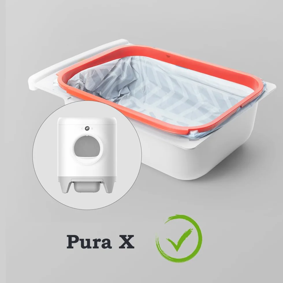 BUNMO Sacchetti per Escrementi per Gatti, compatibili con PURA Max, PURA Max 2 e PURA X, 5 Rotoli*20 (100 Pezzi), 55 x 30 cm