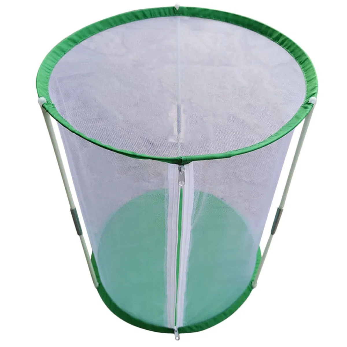 Gabbia di Allevamento per Farfalle Cilindrica Φ30×60 Cm in Rete Trasparente Cerniera Apribile, Habitat Portatile per Osservazione e Incubatrice per Insetti, Adatta per Spazi