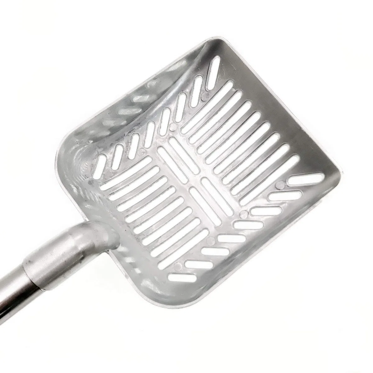 JZK Paletta allungabile in acciaio inox per lettiera per gatti con pala profonda e manico lungo, grande setaccio in metallo per lettiera per gatti